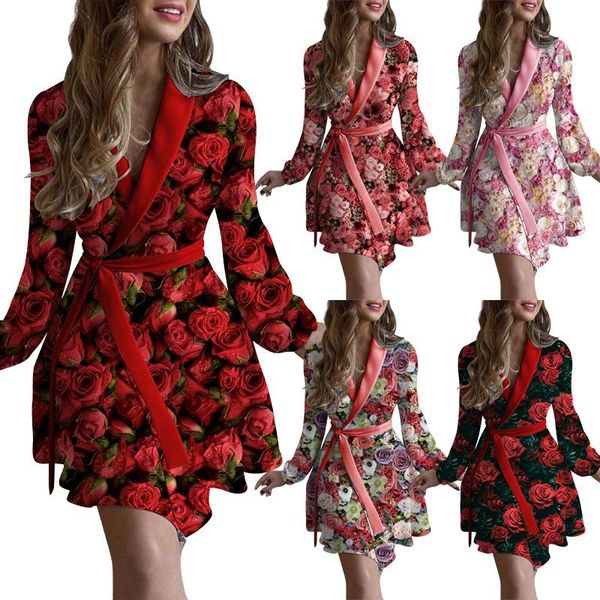 casual dresses fall winter rose flowers printing graphic lapel pajamas long-sleeved dress knee-length women nightdress, Black;gray
casual dresses fall winter rose flowers printing graphic lapel pajamas long-sleeved dress knee-length women nightdress, Black;gray