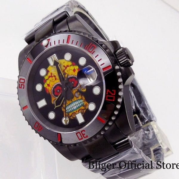 wristwatches skeleton black pvd selfwinding watch men nh35a movement luminous dial oyster bracelet red marks insert sapphire cyclop, Slivery;brown
wristwatches skeleton black pvd selfwinding watch men nh35a movement luminous dial oyster bracelet red marks insert sapphire cyclop, Slivery;brown