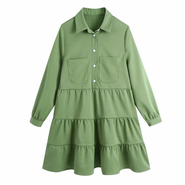 spring women tiered ruffle mini shirt dress female nine quarter sleeve clothes casual lady loose vestido d7393 210430, Black;gray
spring women tiered ruffle mini shirt dress female nine quarter sleeve clothes casual lady loose vestido d7393 210430, Black;gray