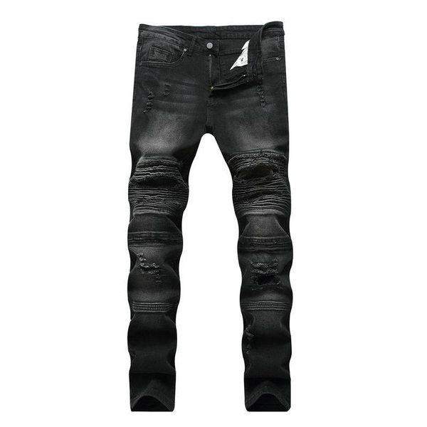 men's jeans brand men ripped pants cotton casual slim straight stretch feet skinny fit denim for male motorcycle trousers streetwear, Blue
men's jeans brand men ripped pants cotton casual slim straight stretch feet skinny fit denim for male motorcycle trousers streetwear, Blue