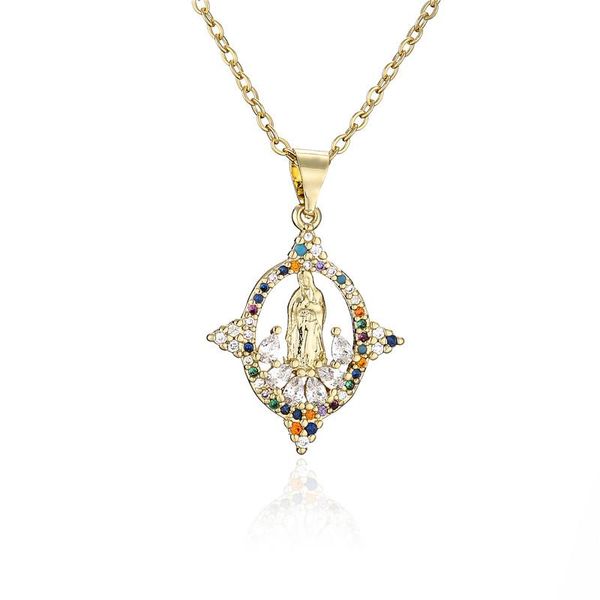 pendant necklaces mafisar classic design gold color christian jewelry fashion colourful cz virgin mary necklace women party accessories, Silver
pendant necklaces mafisar classic design gold color christian jewelry fashion colourful cz virgin mary necklace women party accessories, Silver
