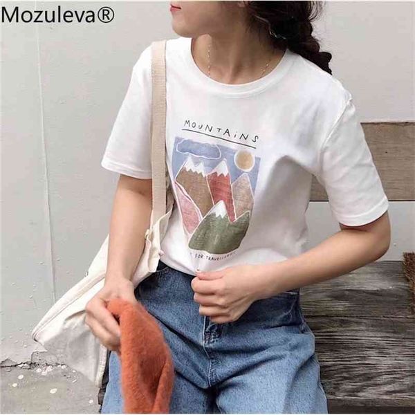 summer printed t-shirt casual short sleeve women white tees round-neck loose female 210416
summer printed t-shirt casual short sleeve women white tees round-neck loose female 210416