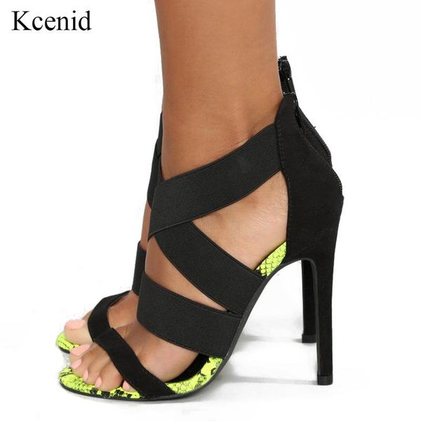 kcenid novelty elastic band serpentine woman open sandals high heels back zipper summer women dress party shoes, Black
kcenid novelty elastic band serpentine woman open sandals high heels back zipper summer women dress party shoes, Black