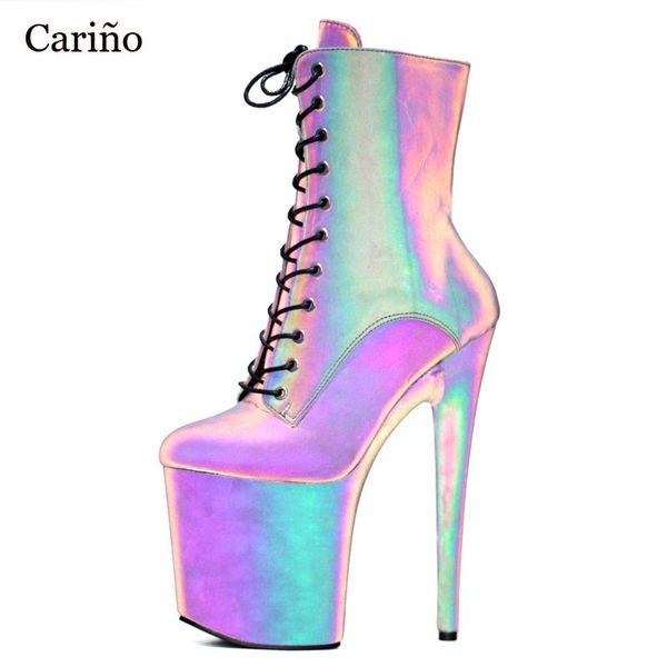 exotic style platform boots 8" high heel colorful reflective fabric luminous dancing cross-tied ankle size 36-43, Black 
exotic style platform boots 8" high heel colorful reflective fabric luminous dancing cross-tied ankle size 36-43, Black