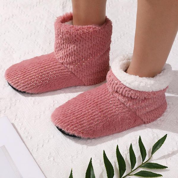 winter plush slippers women sequins bling home soft warm indoor shoes size, Black