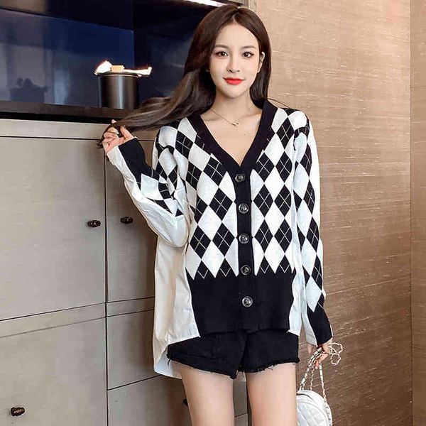 women's sweaters make autumn female european cargo port of atmosphere quality checked sweater knitting splicing england shirt jacket 6y, White;black
women's sweaters make autumn female european cargo port of atmosphere quality checked sweater knitting splicing england shirt jacket 6y, White;black