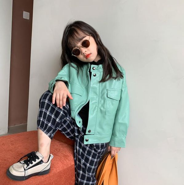 jackets 2021 autumn girl sweet cool style black leather jacket children fashion short pu baby solid motorcycle coats 2-8y, Blue;gray
jackets 2021 autumn girl sweet cool style black leather jacket children fashion short pu baby solid motorcycle coats 2-8y, Blue;gray
