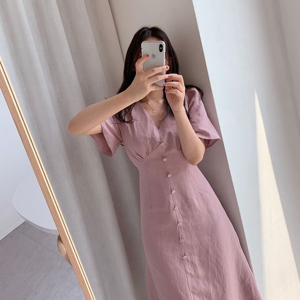 v neck buttons plus size summer dress girls boho party female vintage dress solid short sleeve women dresses robe vestido 210420, Black;gray
v neck buttons plus size summer dress girls boho party female vintage dress solid short sleeve women dresses robe vestido 210420, Black;gray