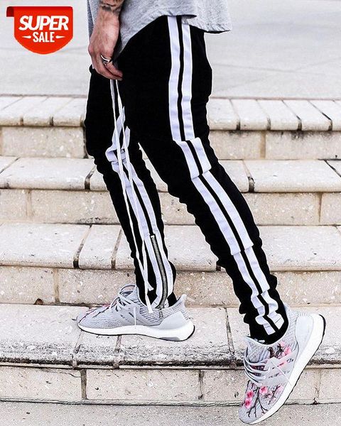 ins with men's casual pants two bars side white hip-hop retro trousers zipper #wj2s, Black
ins with men's casual pants two bars side white hip-hop retro trousers zipper #wj2s, Black