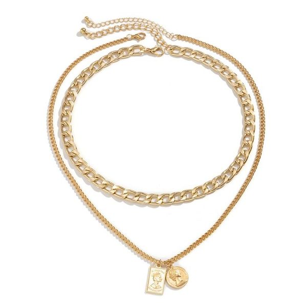 pendant necklaces 2pcs/set elizabeth queen portrait necklace multilayer chunky link chain clavicle choker gold color party jewelry gift, Silver
pendant necklaces 2pcs/set elizabeth queen portrait necklace multilayer chunky link chain clavicle choker gold color party jewelry gift, Silver