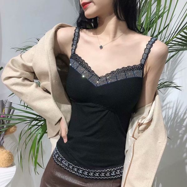 463 spot mid-length vest diamond decorations large elastic comfortable shoulder strap adjustable cross strap chest pad womens vest, Black;white
463 spot mid-length vest diamond decorations large elastic comfortable shoulder strap adjustable cross strap chest pad womens vest, Black;white