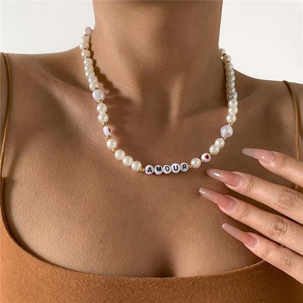 chokers simple amour letter necklace for women y2k trendy boho imitation pearls heart beaded choker statement jewelry gift, Golden;silver
chokers simple amour letter necklace for women y2k trendy boho imitation pearls heart beaded choker statement jewelry gift, Golden;silver