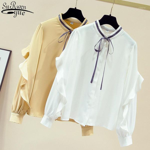 autumn long sleeve chiffon blouse women fashion elegant ruffled bow collar ladies feminine blusas 11164 women's blouses & shirts, White
autumn long sleeve chiffon blouse women fashion elegant ruffled bow collar ladies feminine blusas 11164 women's blouses & shirts, White