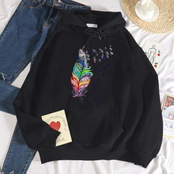 women's hoodies & sweatshirts creativity let it bee letters prints women sweatshirt fashion casual hooded vintage loose korean fleece m, Black
women's hoodies & sweatshirts creativity let it bee letters prints women sweatshirt fashion casual hooded vintage loose korean fleece m, Black