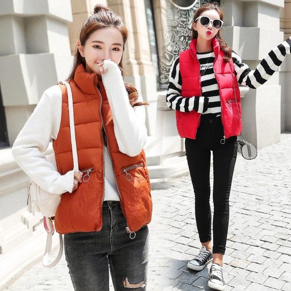 women's vests autumn winter warm sleeveless down cotton padded vest jackets women waistcoat wadded jacket female casual soild coats, Black;white
women's vests autumn winter warm sleeveless down cotton padded vest jackets women waistcoat wadded jacket female casual soild coats, Black;white