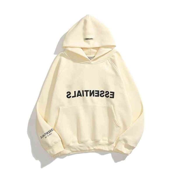 feel of god double thread essentials fashion men's and women's casual hooded pullover12, Black