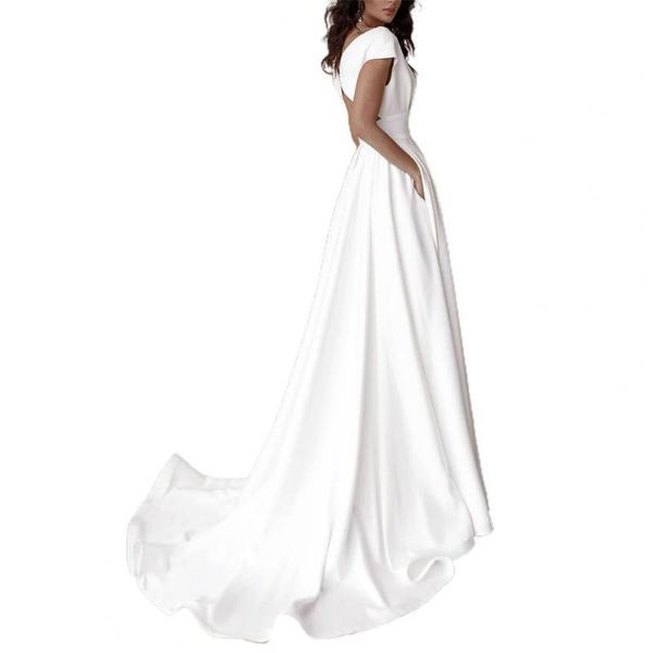 casual dresses women fashion elegant v-neck party dress white high waist side split floor-length with pockets for banquet, Black;gray
casual dresses women fashion elegant v-neck party dress white high waist side split floor-length with pockets for banquet, Black;gray
