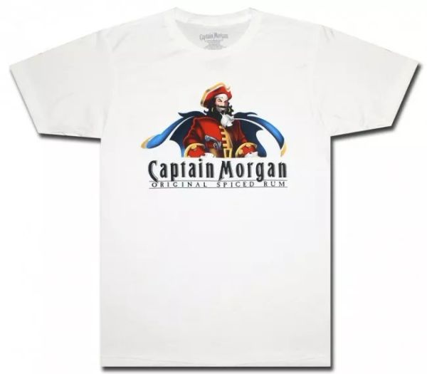 captain morgan t-shirt white nwt licensed & official, White;black 
captain morgan t-shirt white nwt licensed & official, White;black