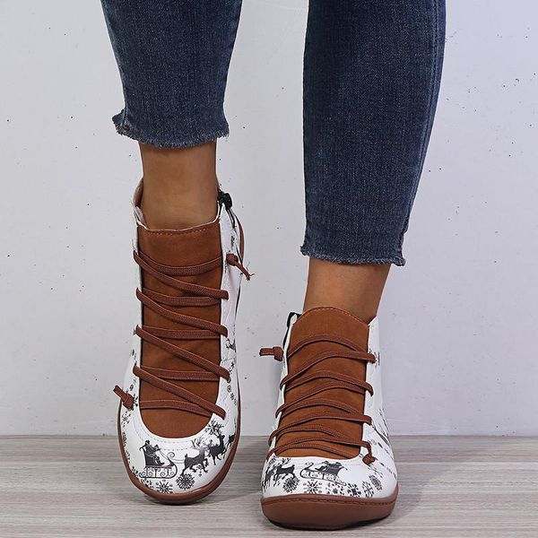 boots cootelili women ankle leather autumn flat ladies shoes woman botas mujer zip flats christmas printing pattern, Black
boots cootelili women ankle leather autumn flat ladies shoes woman botas mujer zip flats christmas printing pattern, Black