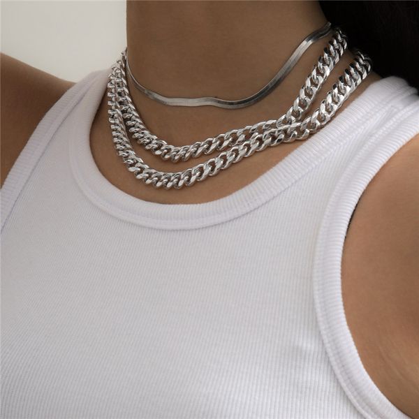 simple fashion cool clavicle chains european multi layer brass gold snake chain women hip hop street wear necklaces ornaments wholesale, Silver
simple fashion cool clavicle chains european multi layer brass gold snake chain women hip hop street wear necklaces ornaments wholesale, Silver