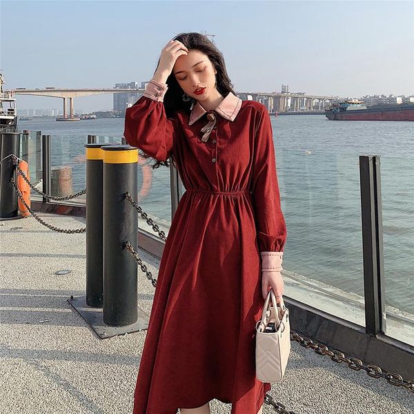 casual dresses autumn style french retro color matching lapel waist slimming stitching long sleeve mid-length platycodon dress, Black;gray
casual dresses autumn style french retro color matching lapel waist slimming stitching long sleeve mid-length platycodon dress, Black;gray