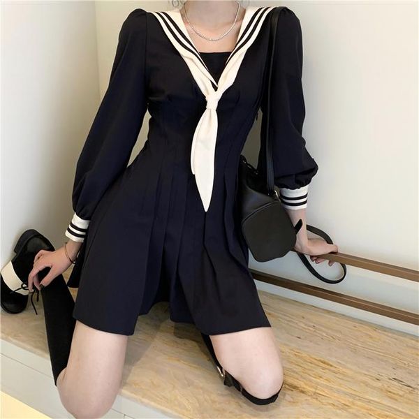 casual dresses preppy sailor collar fashion brand spring fall mini-dress beading women clothes ladies chiffon long sleeve feminina, Black;gray
casual dresses preppy sailor collar fashion brand spring fall mini-dress beading women clothes ladies chiffon long sleeve feminina, Black;gray