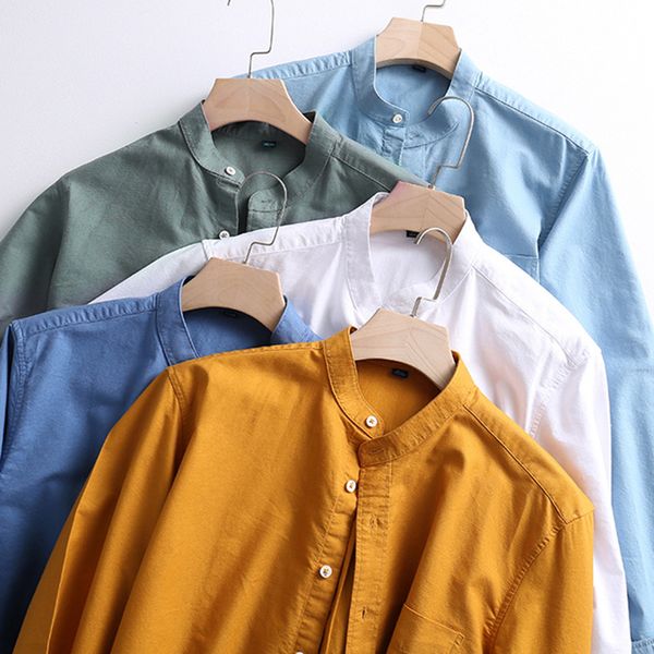 2020 spring and autumn men's shirt all cotton Oxford anti wrinkle casual stand collar long sleeve inch for men, White;black
2020 spring and autumn men's shirt all cotton Oxford anti wrinkle casual stand collar long sleeve inch for men, White;black