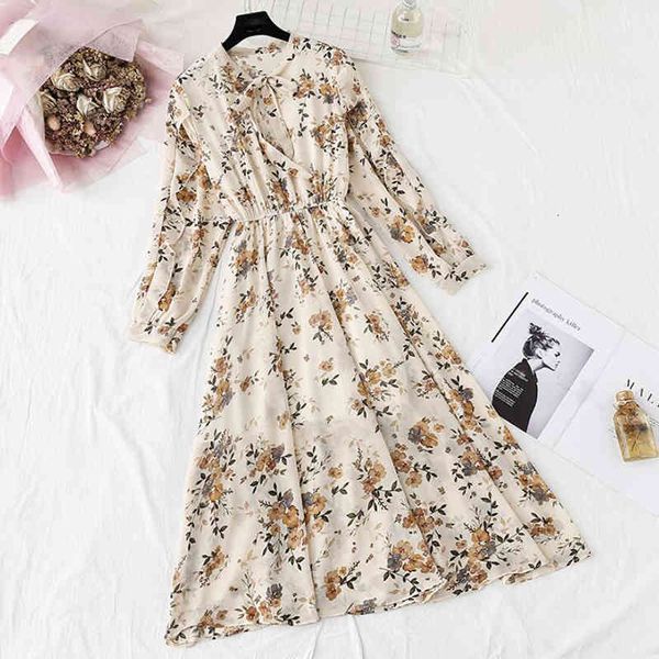 dresses spring summer women chiffon es bow casual long sleeve floral print midi elegant party vestidos mujer, Black;gray
dresses spring summer women chiffon es bow casual long sleeve floral print midi elegant party vestidos mujer, Black;gray