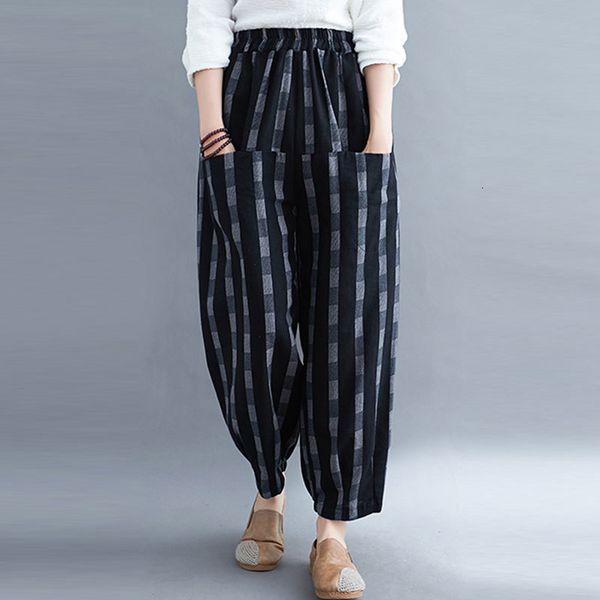 women's jeans spring autumn arts style women loose striped casual pants elastic waist cotton linen harem plus size s59 nhv0, Blue
women's jeans spring autumn arts style women loose striped casual pants elastic waist cotton linen harem plus size s59 nhv0, Blue