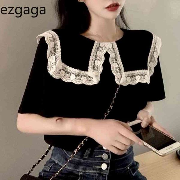 ezgaga t shirts women casual lace short sleeve turn-down collar loose sweet all-match spring summer chic female tshirts fashion 210430, White
ezgaga t shirts women casual lace short sleeve turn-down collar loose sweet all-match spring summer chic female tshirts fashion 210430, White