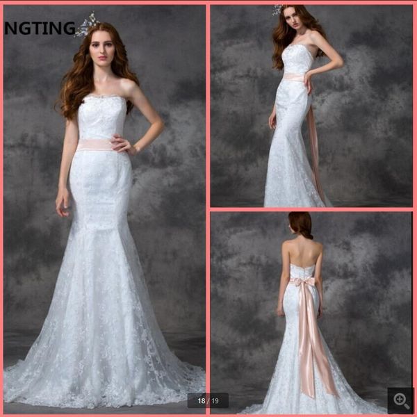 robe de soiree white lace mermaid wedding dress strapless sweetheart neckline court train summer beach bride dresses formal long reception b
robe de soiree white lace mermaid wedding dress strapless sweetheart neckline court train summer beach bride dresses formal long reception b