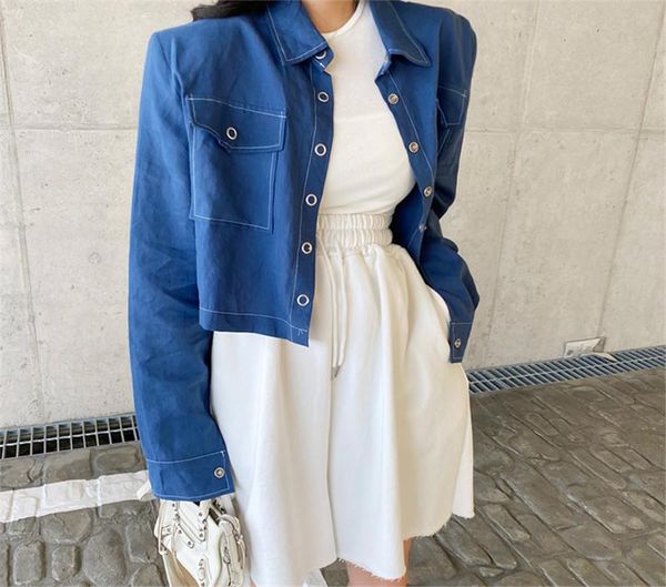 women's jackets ins korean style solid basic simple summer dennim single breasted turn-down collar streetwear cool, Black;brown
women's jackets ins korean style solid basic simple summer dennim single breasted turn-down collar streetwear cool, Black;brown