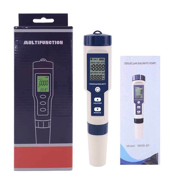 ez-9909 5 in 1 digital water tester ph/tds/ec/salinity/temperature meter pen waterproof multi-function meter home outdoor
ez-9909 5 in 1 digital water tester ph/tds/ec/salinity/temperature meter pen waterproof multi-function meter home outdoor