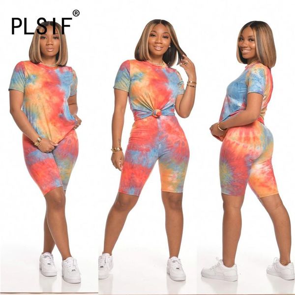 beach style fashion tie dye print women's wear o neck short sleeve summer 2 piece set outfit casual tight shorts sports tracksuits, Gray
beach style fashion tie dye print women's wear o neck short sleeve summer 2 piece set outfit casual tight shorts sports tracksuits, Gray