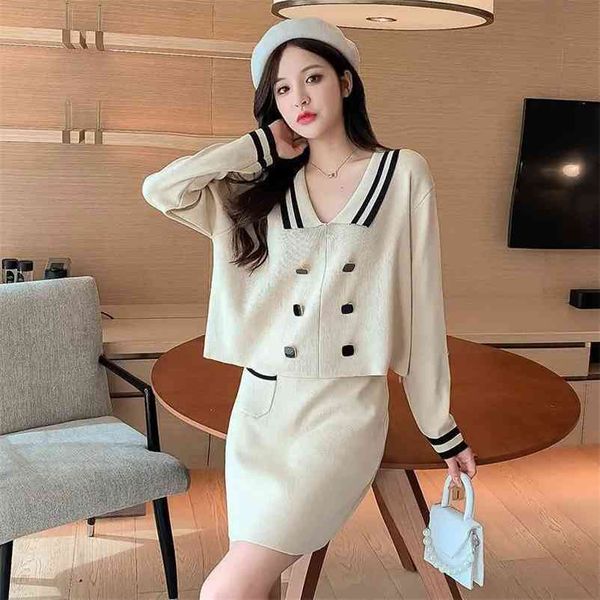 korean fashion knitted skirt two-piece suit women long sleeve patchwork short and high waist mini casual loose sets 210522, White
korean fashion knitted skirt two-piece suit women long sleeve patchwork short and high waist mini casual loose sets 210522, White