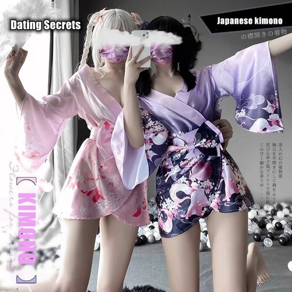 costumes 3pcs japanese kimono women uniform soft silk bow belt purple pink traditional style costumes pajamas cosplay set, Black
costumes 3pcs japanese kimono women uniform soft silk bow belt purple pink traditional style costumes pajamas cosplay set, Black