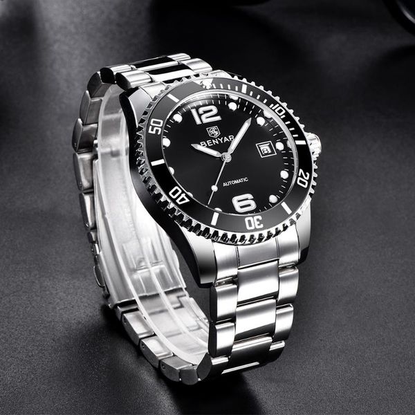 wristwatches benyar men mechanical watches stainless steel luxury automatic watch for brand waterproof casual clock montre homme, Slivery;brown
wristwatches benyar men mechanical watches stainless steel luxury automatic watch for brand waterproof casual clock montre homme, Slivery;brown