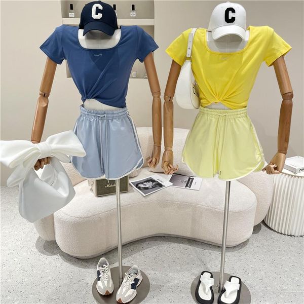 women's tracksuits clothing summer 2021 fashion square neck slim short sleeve t-shirt + sports shorts pants casual two piece set, Gray
women's tracksuits clothing summer 2021 fashion square neck slim short sleeve t-shirt + sports shorts pants casual two piece set, Gray