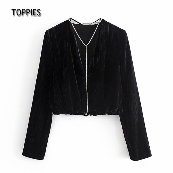 ies vintage black velour women pearls rope v-neck blouses spring long sleeve shirts 210412, White
ies vintage black velour women pearls rope v-neck blouses spring long sleeve shirts 210412, White