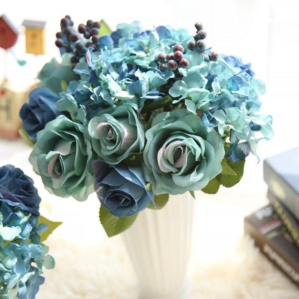 decorative flowers & wreaths silk rose bridal wedding bouquets blue artificial bride bridesmaid for decoration
decorative flowers & wreaths silk rose bridal wedding bouquets blue artificial bride bridesmaid for decoration