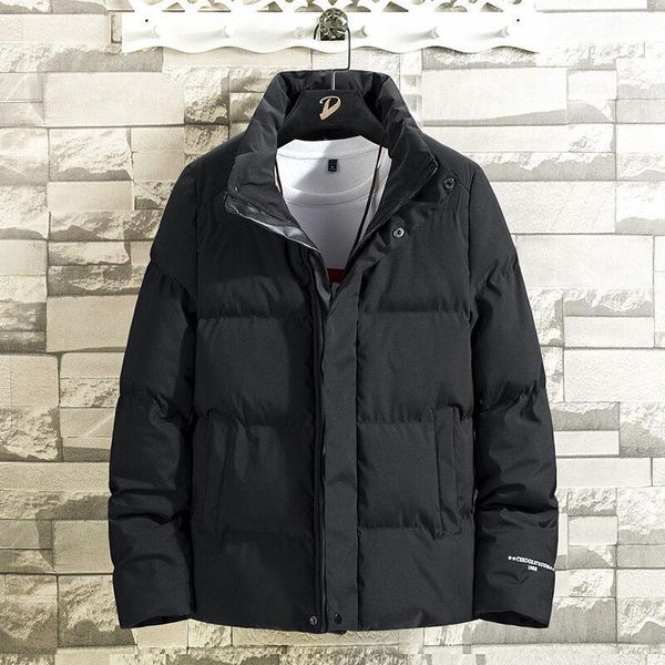 men's down & parkas solid color winter coat fashion cotton stand-up collar large size coats, Black
men's down & parkas solid color winter coat fashion cotton stand-up collar large size coats, Black
