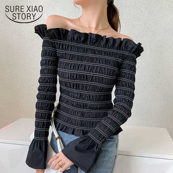 autumn french flare sleeve blouse short romantic elegant mesh off-the-shoulder ruffle shirt female blusas mujer 11278 210528, White
autumn french flare sleeve blouse short romantic elegant mesh off-the-shoulder ruffle shirt female blusas mujer 11278 210528, White