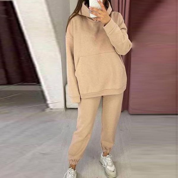 women's two piece pants fleece tracksuit hoodies set 2021 winter long sleeve pocket sweatshirt joggers suit female casual sport sets, White
women's two piece pants fleece tracksuit hoodies set 2021 winter long sleeve pocket sweatshirt joggers suit female casual sport sets, White