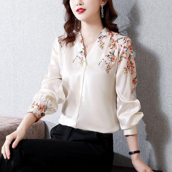 women's blouses & shirts authentic silk high-end satin blouse 2021 solid color large size shirt heavy mulberry, White
women's blouses & shirts authentic silk high-end satin blouse 2021 solid color large size shirt heavy mulberry, White