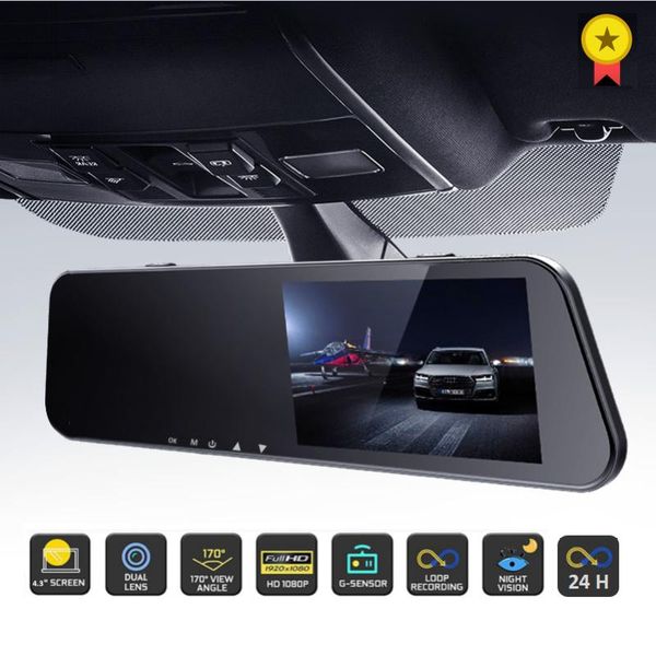 webcams 24h car dvr dash camera rear view dual lens 1080p 4.3in full hd cycle recording cam video recorder mirror dashcam black box
webcams 24h car dvr dash camera rear view dual lens 1080p 4.3in full hd cycle recording cam video recorder mirror dashcam black box