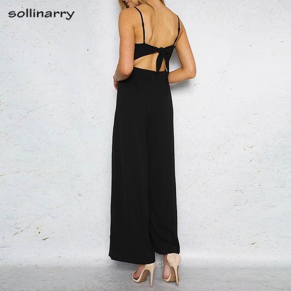 women's jumpsuits & rompers sollinarry elegant solid black women backless spaghetti strap feminino beach jumpsuit, Black;white
women's jumpsuits & rompers sollinarry elegant solid black women backless spaghetti strap feminino beach jumpsuit, Black;white