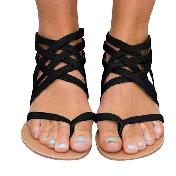 sandals roman woman open toe stacked bandage vamp solid color bohemian zipper beach flat shoes lady casual, Black
sandals roman woman open toe stacked bandage vamp solid color bohemian zipper beach flat shoes lady casual, Black