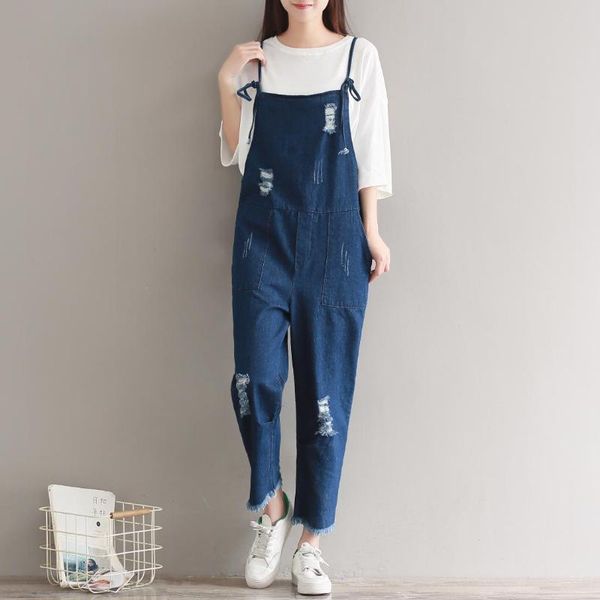 women's jumpsuits & rompers autumn spring women casual denim solid color hole tassel washed pockets patchwork female ankle-length tape, Black;white
women's jumpsuits & rompers autumn spring women casual denim solid color hole tassel washed pockets patchwork female ankle-length tape, Black;white