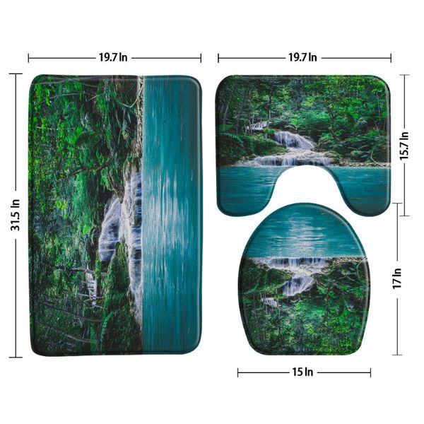 bath mats green forest waterfall scenery mat set non-slip 3 piece bathroom decor rugs toilet cover lid cushion u-shaped pad home
bath mats green forest waterfall scenery mat set non-slip 3 piece bathroom decor rugs toilet cover lid cushion u-shaped pad home