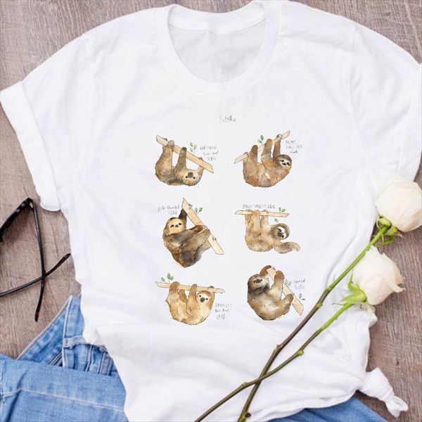 graphic sloth animal printed women t shirts short sleeve cute print clothing 90s lady tees female shirt womens, White
graphic sloth animal printed women t shirts short sleeve cute print clothing 90s lady tees female shirt womens, White